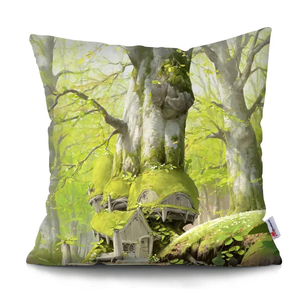 Psychedelic Forest Cushion Cover Home Decor Bedroom Pillowcase Car Sofa