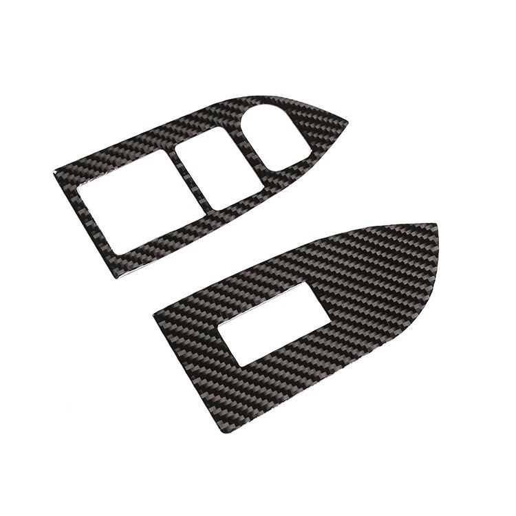 Miękkie włókno węglowe styl drzwi samochodu szyba przełącznika podnoszenia naklejka ramka dla Subaru BRZ/Toyota 86 2012- akcesoria do wnętrz samochodowych