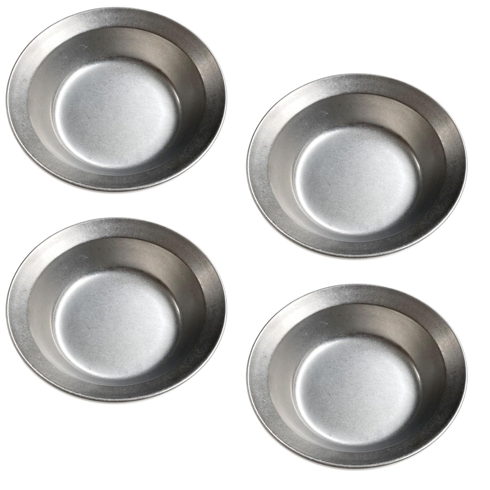 

Seekdem Stainless Steel Retro Old Plate Outdoor Camping Dinner Plate Classic Stainless Steel Deep Plate Set of 4 SD-ODP18-4P