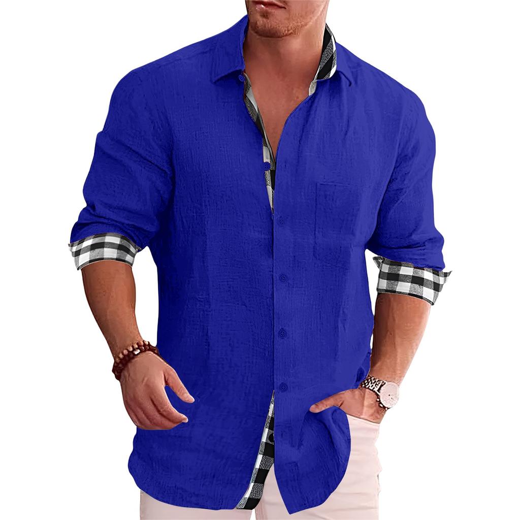 Men's Loose Classic Lapel Multi-pocket Industrial Work Shirt Top