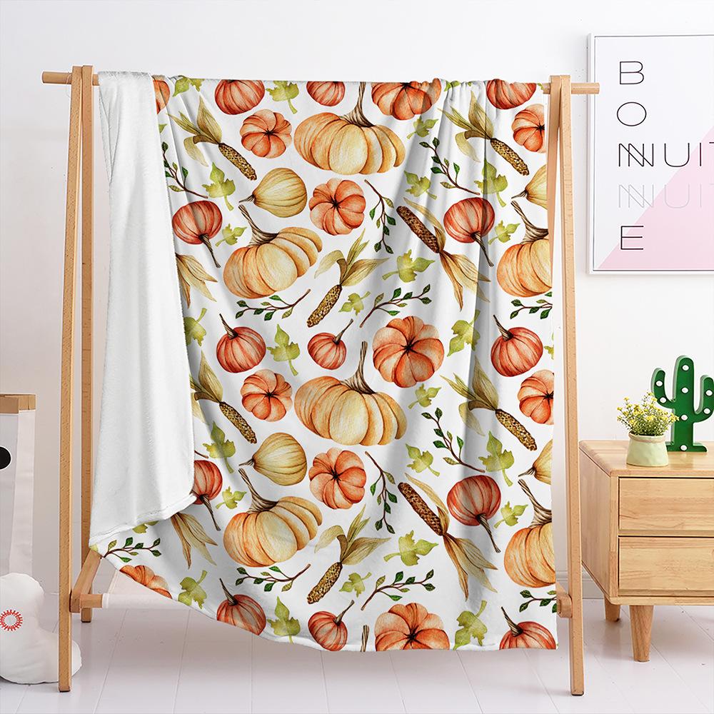 Blanket Flannel Blanket Thanksgiving Pumpkin Fox 2D Digital Printing Blanket Blanket