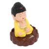 Nodding Buddha Statue Solar Powered Vivid Energy Saving Auto Nodding Monk Figurine for Gift Luck