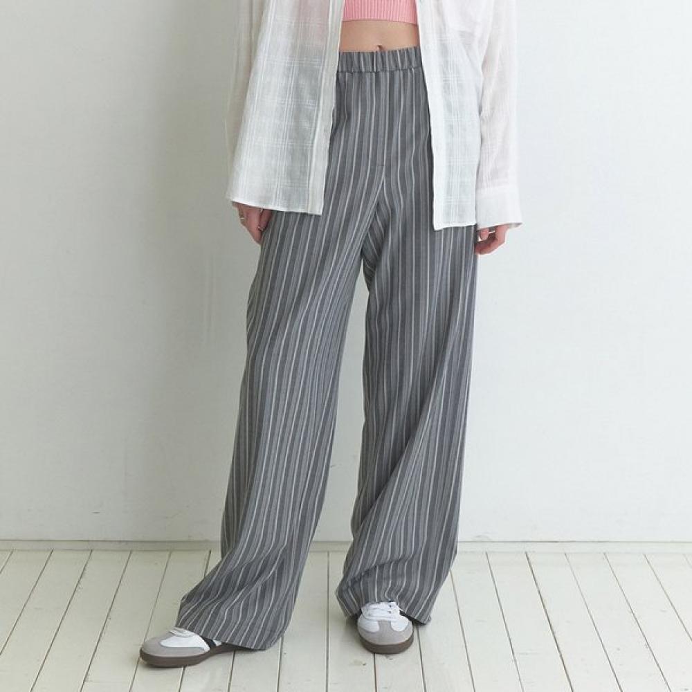 

On On Stripe Wide Banding Pants New6ml322 BROWN/M_02