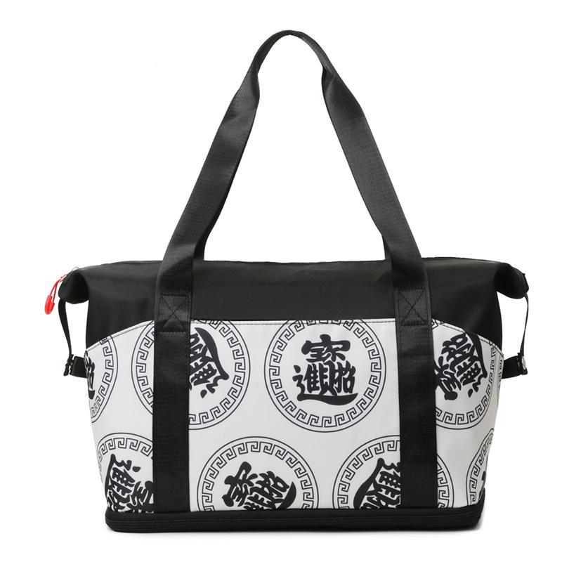 

Folding Luggage Travel Bag Print Carry On Large Capacity Weekend Bag Dry Wet Separation Waterproof Sports Gym Bag Women Tote Bag
