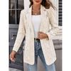 Women Floral Long Sleeve Open Front Business Baggy Long Blazer Suit Jackets
