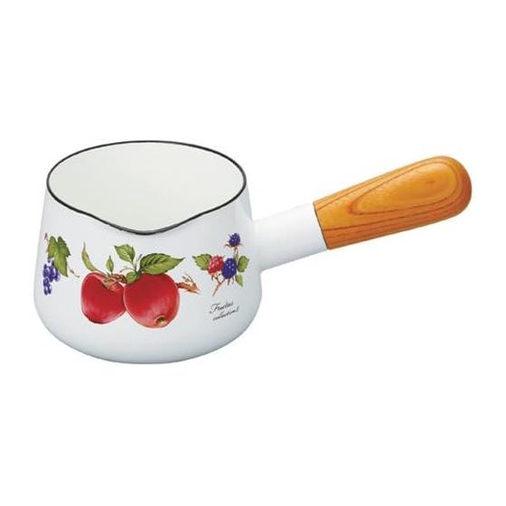 Fuji Enamel Fruits Collection II Milk Pan 12cm FTC-12M White