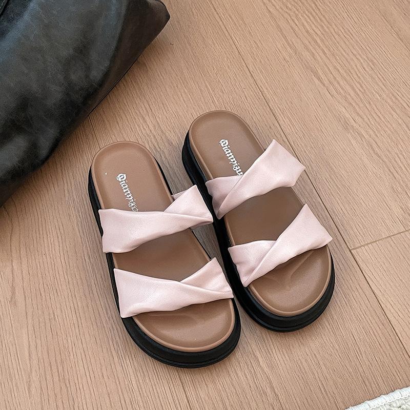 Retro slippers women's spring and summer new casual slippers thick-soled women's fashion