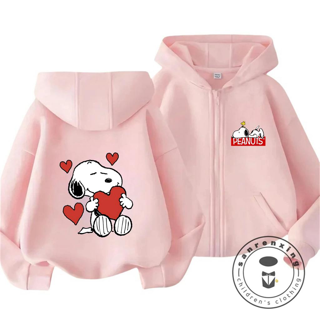 Boys Girls Cute Cartoon Zipper Hoodie Autumn Winter Trendy Fashion Street Style Kids Apparel