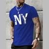 New Summer Men's Fashion T-shirt Personality Ny Printed Men's T-shirt Top