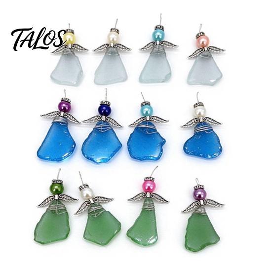 Christmas Countdown Gift for Women Sea Glass Angel Advent Calendar 2026, 24 Days Ornaments Creative Coastal Decor Lovers Calendar, Cute Doll Pendants