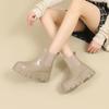 Thick-soled Medium Tube Rain Shoes Women's New Waterproof and Non-slip Adult Water Shoes Lightweight Rubber Shoes Fashionable Rain Boots