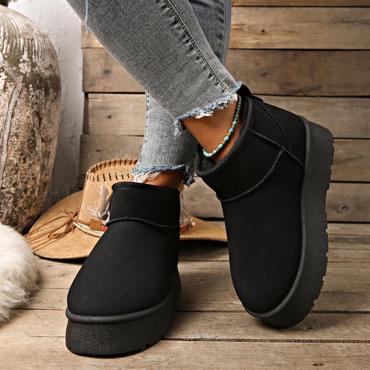 

Женские зимние ботинки с мягкой толстой подошвой для увеличения роста, повседневное тепло осенью и зимой, хлопковая обувь, на одну ногу больше 39