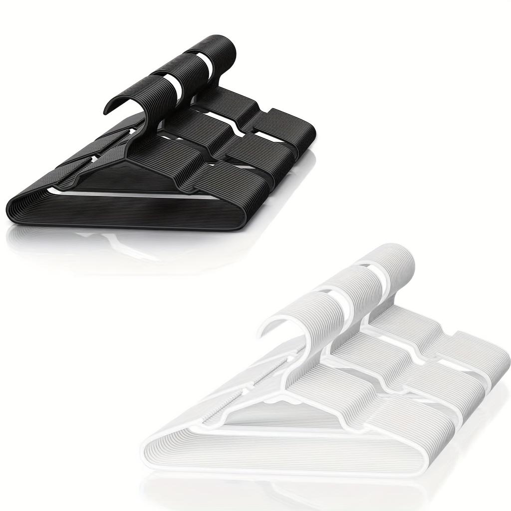 Strapazierfähige Kleiderbügel mit ergonomisch gebogenem Design | Mehrfarbige Optionen (Grau/Rosa/Grün/Weiß/Blau/Schwarz)