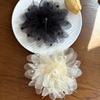 Fabric Lapel Pins Chiffon Feather Mesh Beads Pin Retro Large Flower Brooches