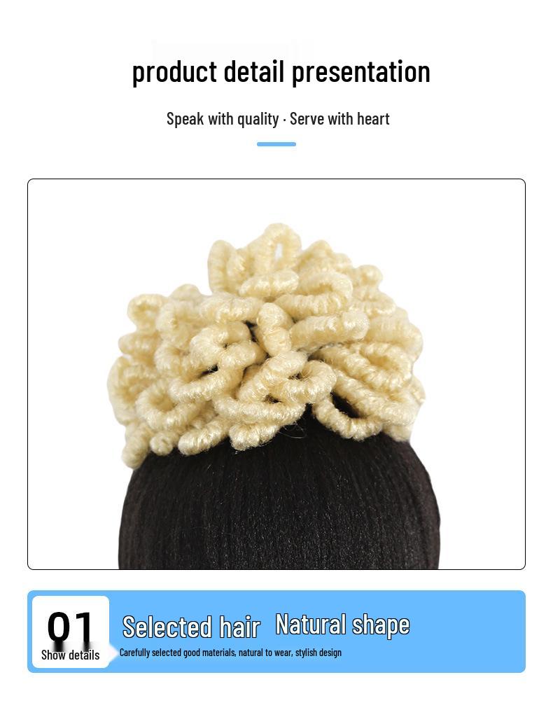 African Iron Wire Synthetic Fiber Dreadlocks Hair Bun