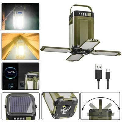 Faltbare Solarlade-Campingleuchte 6 Modi Wasserdichte Laterne Verstellbar Entfaltete Fächerförmige Seite Notfall-Taschenlampe für Hi