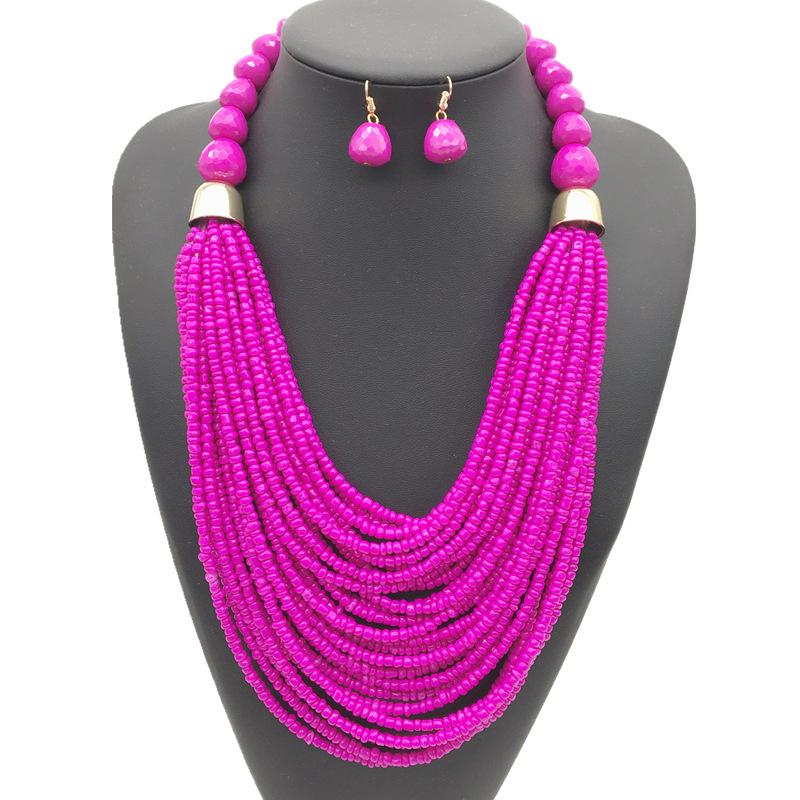 Bohemian Multi-layer Ethnic Seed Bead Necklace Set