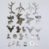 10pcs Charms Christmas Deer Antique Bronze Silver Color Pendants Making DIY Handmade Tibetan Silver Color Jewelry