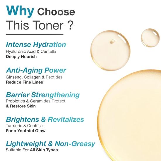 WildOak Korean Ginseng Essence Water Toner with Probiotics, Hyaluronic Acid, Collagen, Peptides & Ceramides | 200ml