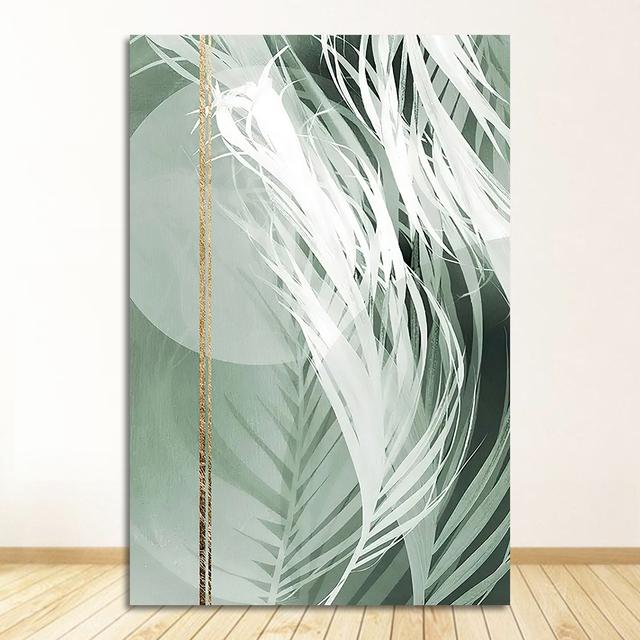 Shades, wall painting on canvas, Nordic posters and prints, wall panels for living room decor, foggy plant, dried leaves, sunlight