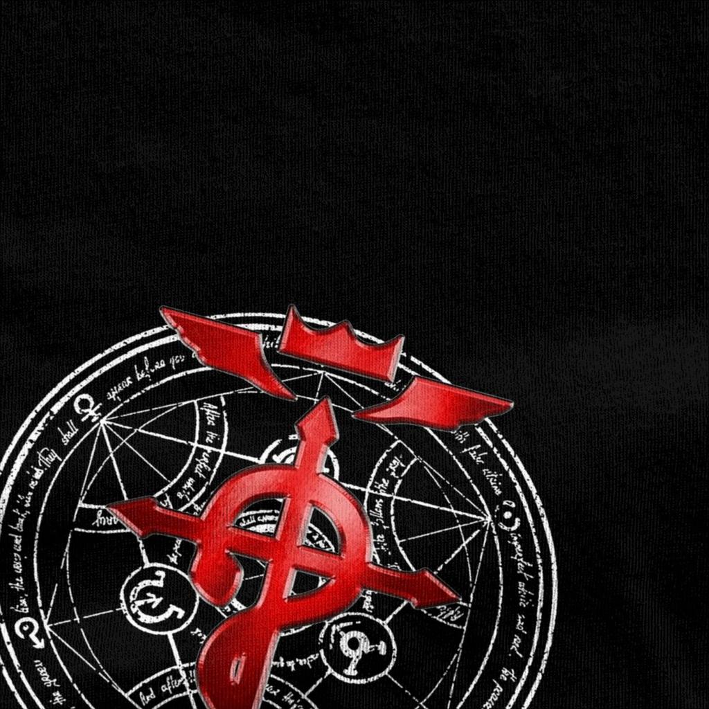 Men's Fullmetal Alchemists Transmutation Symbol T Shirt Japanese Anime Cotton Clothing Short Sleeve Round Neck Tee Shirt T-Shirt
