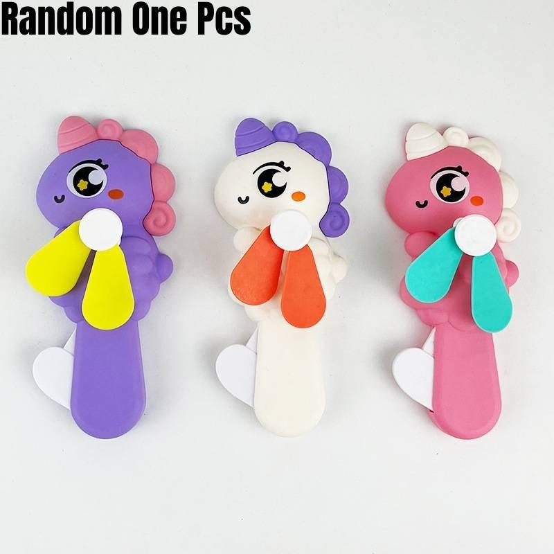 Adorable Handheld Cartoon Fan For Kids Cute Animal Portable Hand Press Fan For Students And Travel