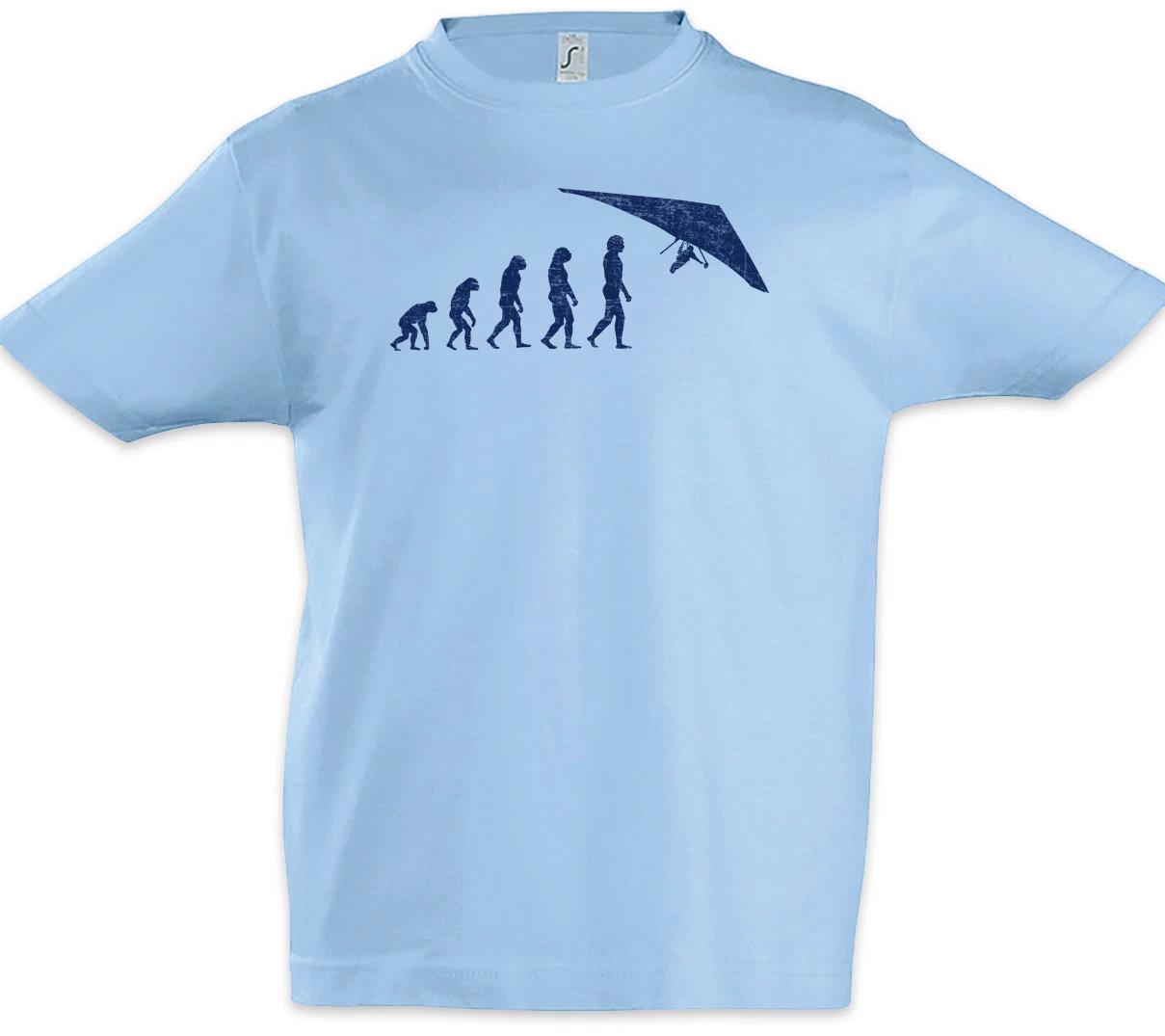 

Hang Gliding Evolution Boys T-Shirt Player Fun Human Charles Darwin Glider 110