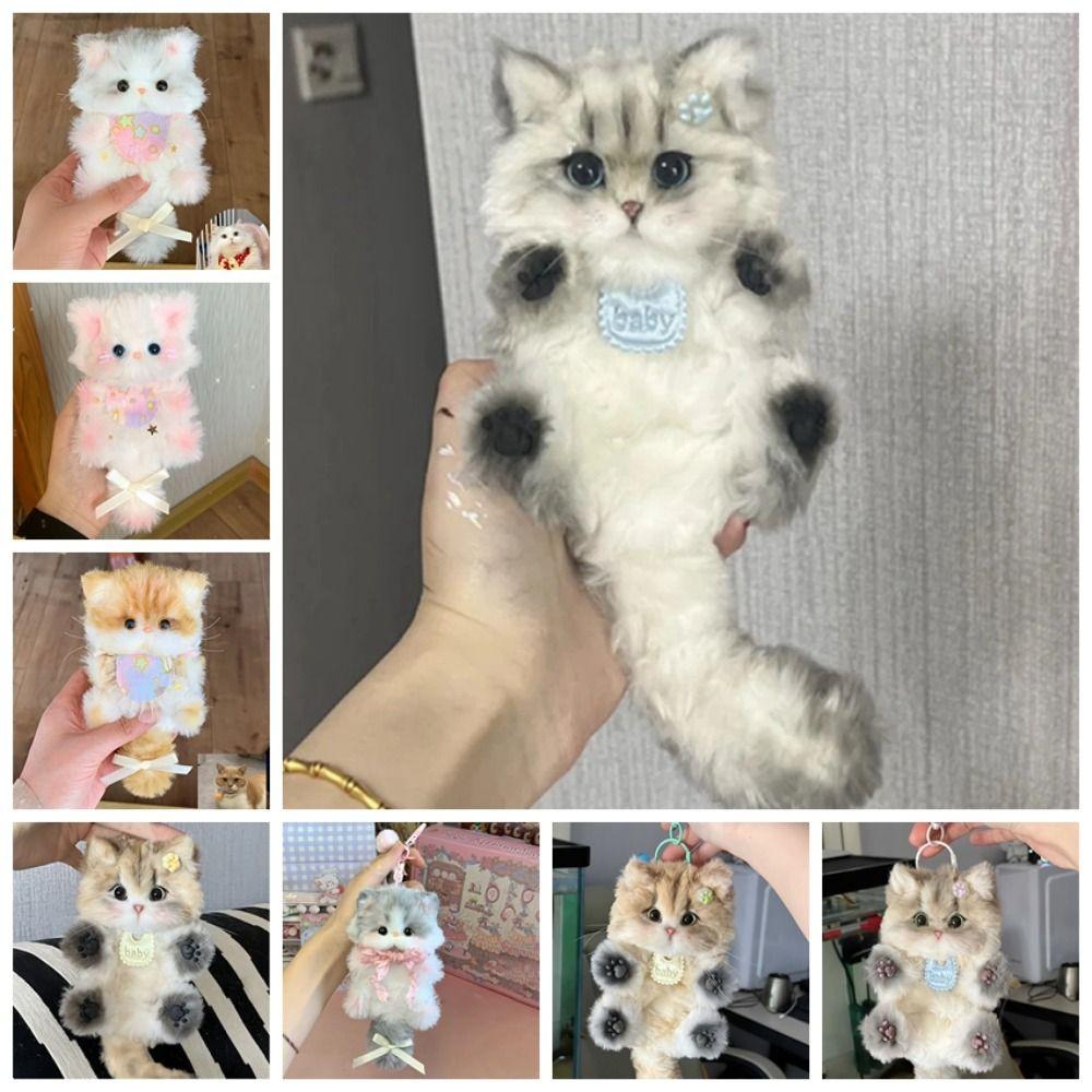 Handmade Twisty Stick Little Cat Pendant Plush Twist Bar Kitten Doll Toy DIY Material Package