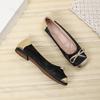 Fashion Butterfly Knot Design Square Toe Single Shoe Women's 2025 New Color Splicing Soft Versatile Flat Ballet Style Casual Dance Shoes
