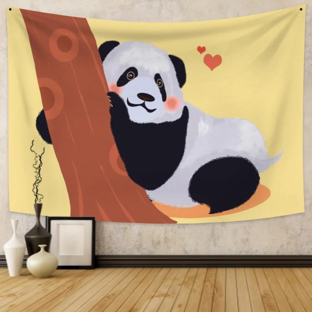 Китайский панда милый декоративный гобелен домашний декор стены офис гостиная гобелен — фото 23
