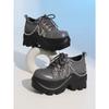 Gothic Punk Klobige Sneaker Damen Schwarzes Ketten-Dekor Plateau Sportschuhe Dicke Sohle Rutschfest Punk Sneaker