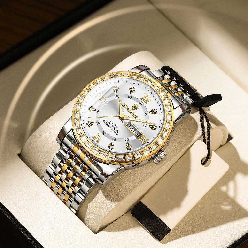 Fashion Quartz Wristwatches Gold Clock Men Luxury Watch Casual Business Analog Watches Relogio Masculino