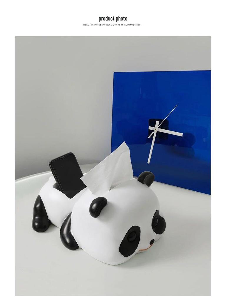 Kreativ Panda Tissuebox & Förvaringsorganisatör för Vardagsrum eller Matbord
