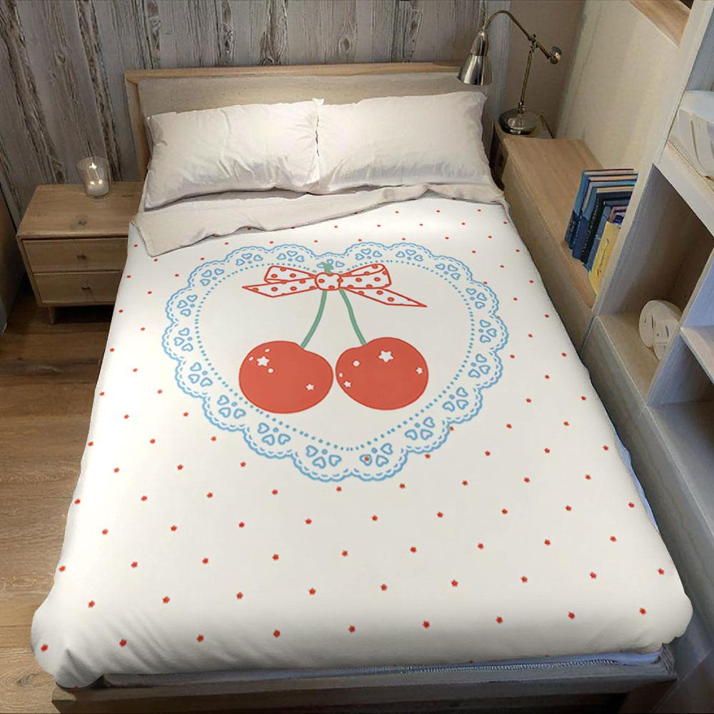 Cherry Gingham Flannel Blanket Perfect for Sofa Office Bed Travel Sleep Read Relax Camping Four Season Use