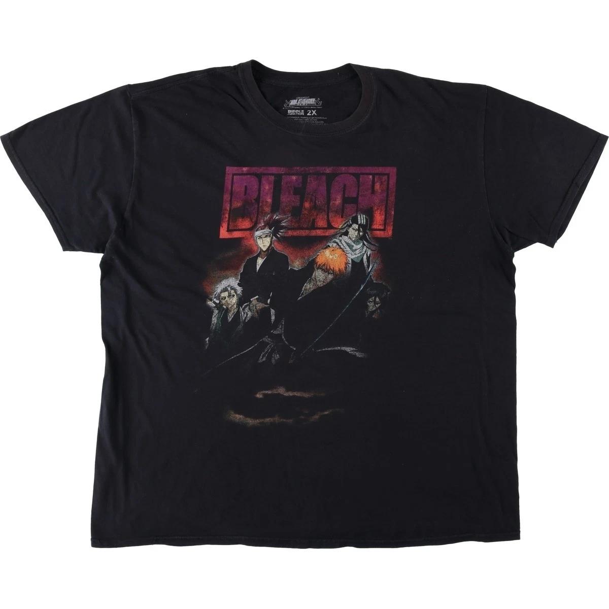 Vintage BLEACH Anime T-Shirt Black XXL Character Graphic Japan S