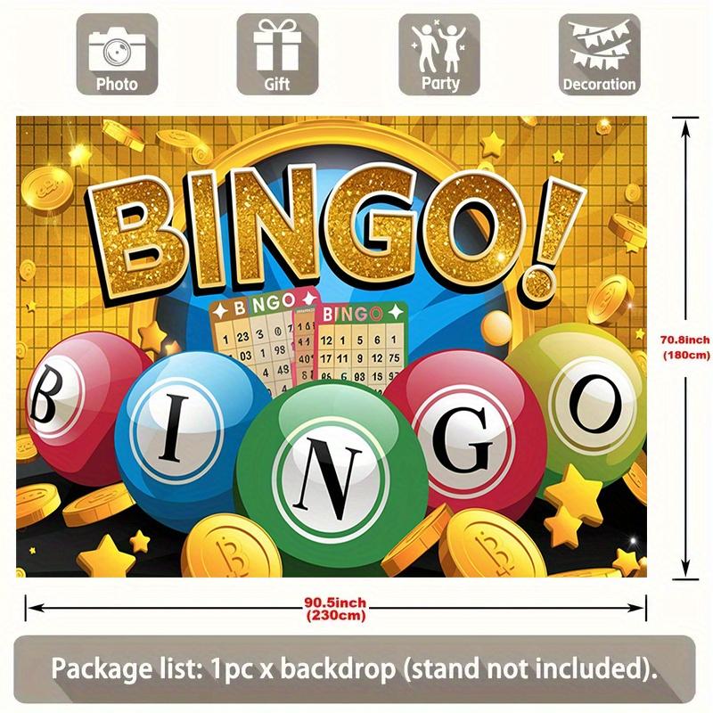 A Background Decoration with the Theme of "Bingo Night", Featuring a Golden Scene of a Snooker Game In the Picture.