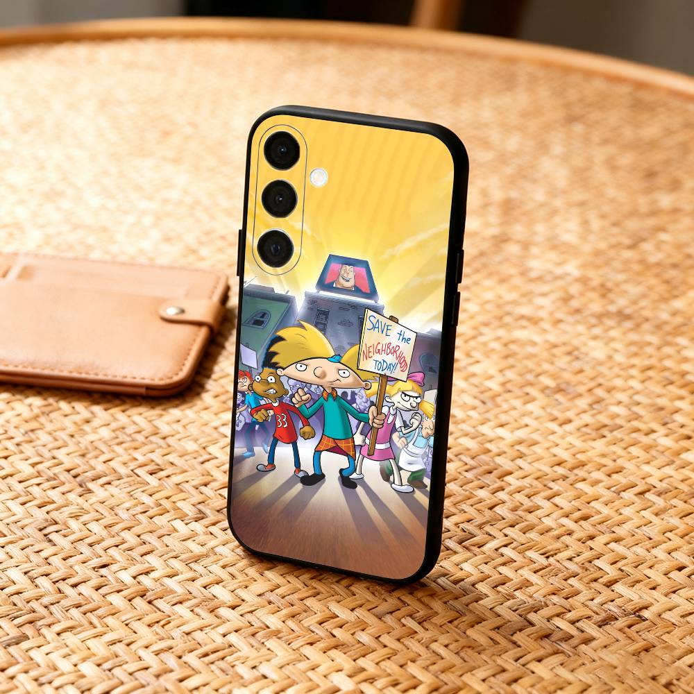 Hey A-Arnold H-Helga Phone Case For Samsung  A73,72,71,A52,51,40,41,A22,A32,31,A13, Soft Black Shell