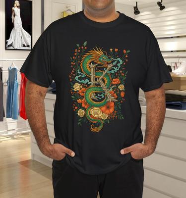 Kyoto Dragon and Blossoms Gothic K T-Shirt
