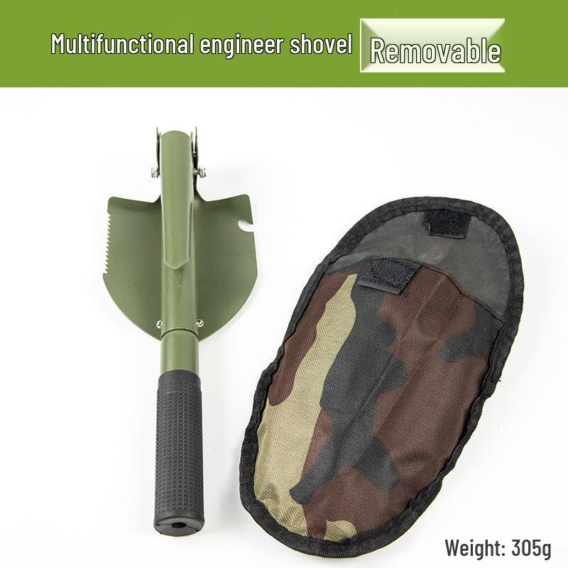 Compact Military Folding Shovel: Multi-functional Outdoor Spade, Pickaxe, Portable for Camping, Fishing, and Vehicle Use