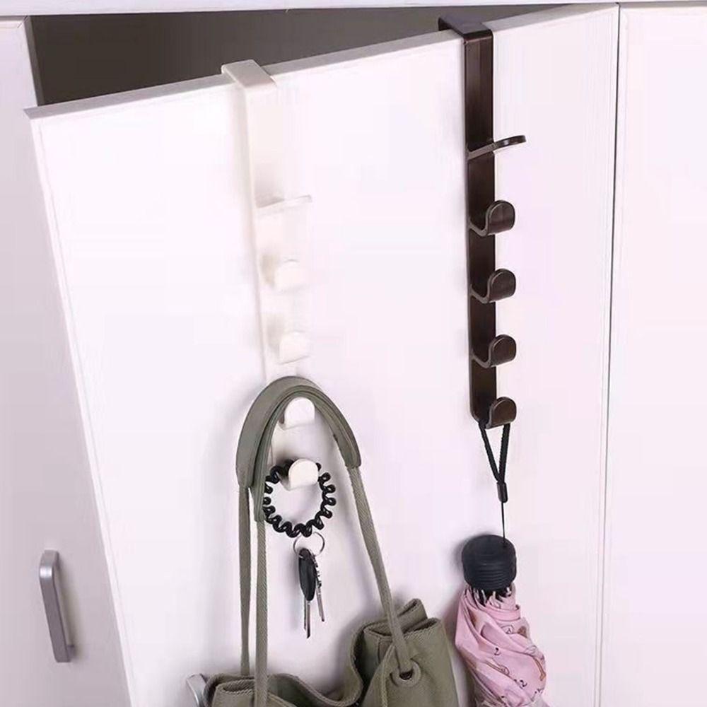 1Pcs Clothes Storage Storage Holder Rails Hanging Rack Door Hanger Hooks Clothes Bag Caps Purse