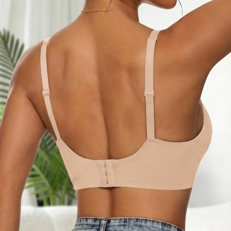 Seamless Wireless Bra for Women, Comfort Push Up Bralette with Adjustable Straps, Breathable Everyday Underwear for All-Day Support
