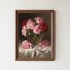 Peony Tulip Pink Roses Valentines Day Romantic Floral Vase Poster Print Wall Art Pictures Canvas Painting Room Home Decor Gift