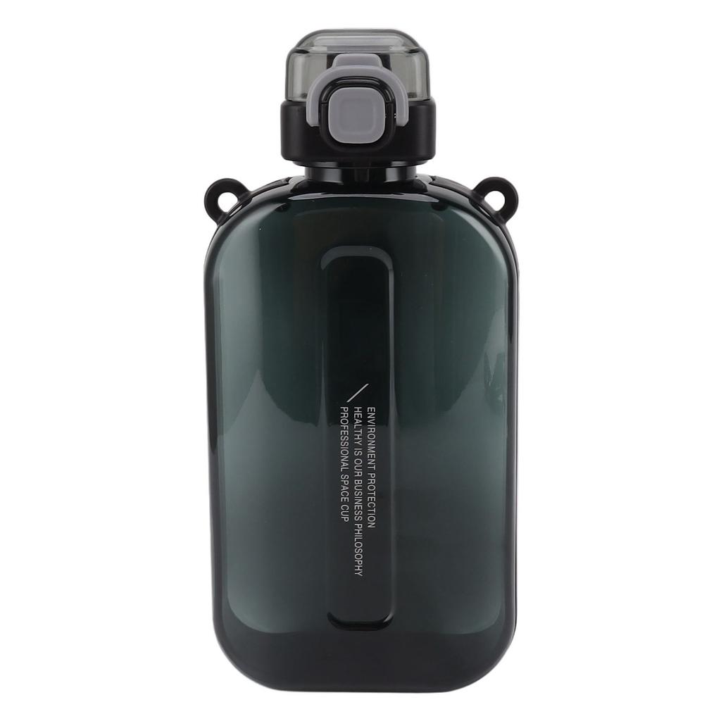 Flat Water Bottle 750ml Slim PC Silicone Leak Proof with Strap Flat Drinking Bottle for Sports