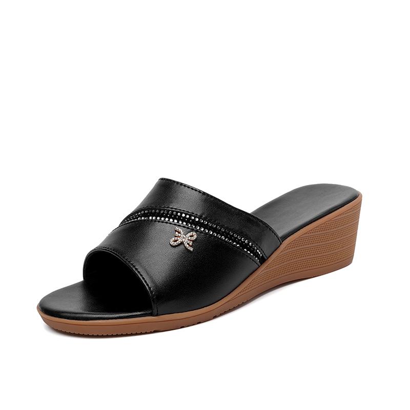 Fashion AIYUQI Women Slippers Large Size 41 42 43 Wedge Mom Summer Slippers 2024 New Casual Women Sandals One Line Slippers Ladies