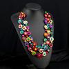 Vintage Bohemian Coconut Shell Wood Necklace Woven Long Multilayer Colored Women's Sweater Chain Vacation Accessories
