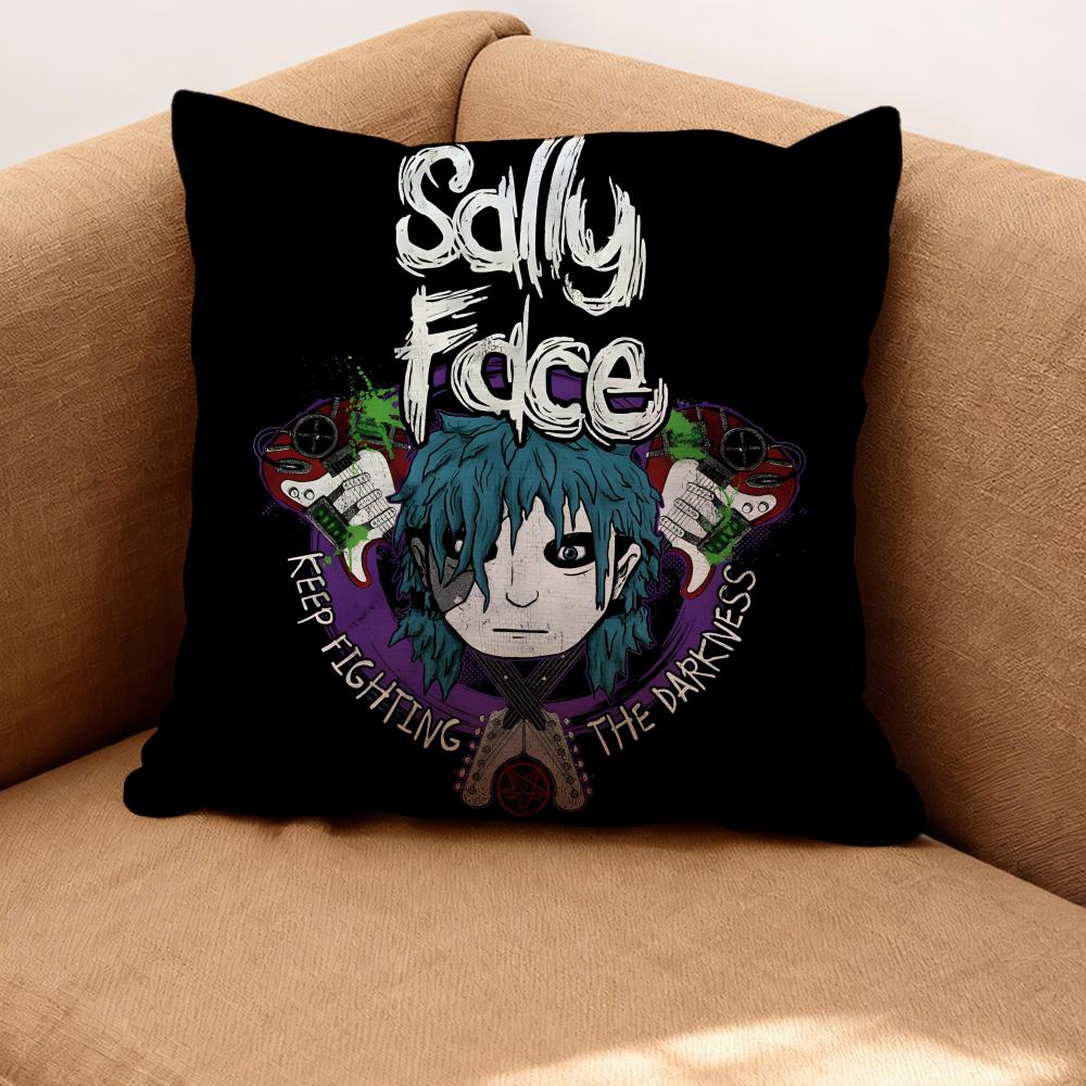 Band Sally Face Cushion Cover Premium Comfort Reversible Pillow Cove -Two in One Design for Any Room & Car Interior