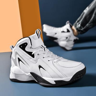 39-50 Μεγάλο Μέγεθος Φθινόπωρο/ Χειμώνας Ανδρικά Αθλητικά Παπούτσια Μπάσκετ από Δέρμα Σούπερ Ίνας Ανθεκτικά στη Φθορά Υψηλή Σόλα από Καουτσούκ Αντιολισθητικά