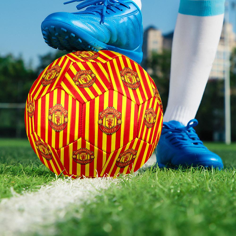 Manchester UnitedSoccer Ball Colorful All Ages Machine Stitched PVC Competition Ready Durable High-Bounce