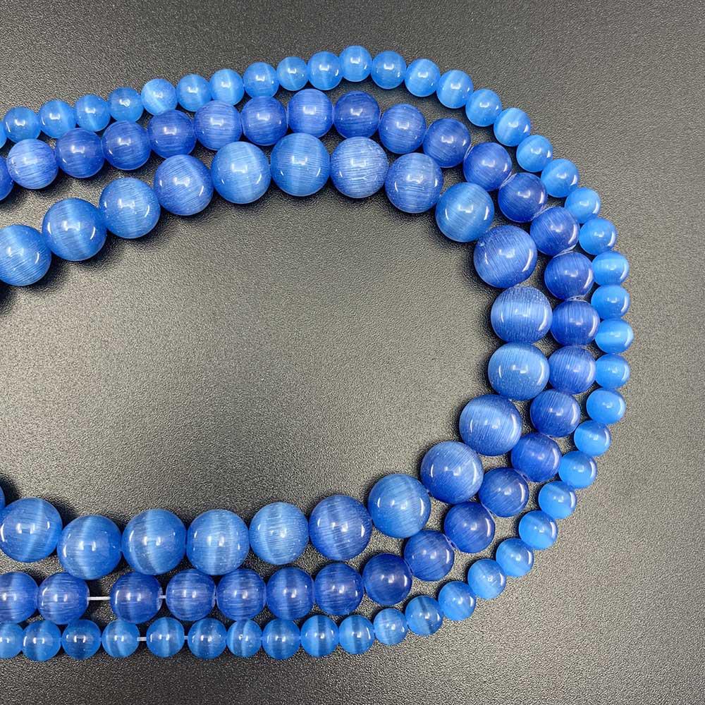 8mm White Cat's Eye Stone Beads for DIY Jewelry Bracelet