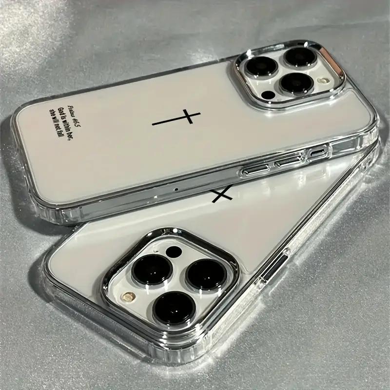 Simple Clear Jesus Cross Phone Case For IPhone 17 16 15 14 13 12 11 Pro Max Air Plus Transparent Back Protective Cover Funda